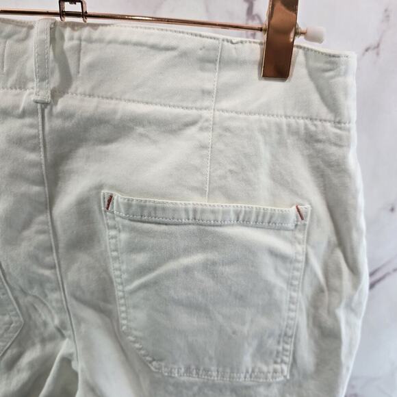 Anthropologie Pants Womens 4 White High Rise Crop Capri Trouser Stretch Maeve - Picture 12 of 13